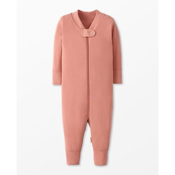 Hanna Andersson Baby Girl 2-Way Zip Sleeper Rose Pink 18-24 Months Rib Knit - Picture 1 of 3
